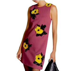 NWT Anthropologie Dhruv Kapoor Sequined Shift Mini Dress Floral Size: Medium